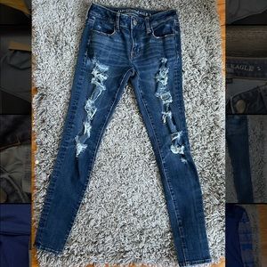 American Eagle 00 Long Ripped Jeggings